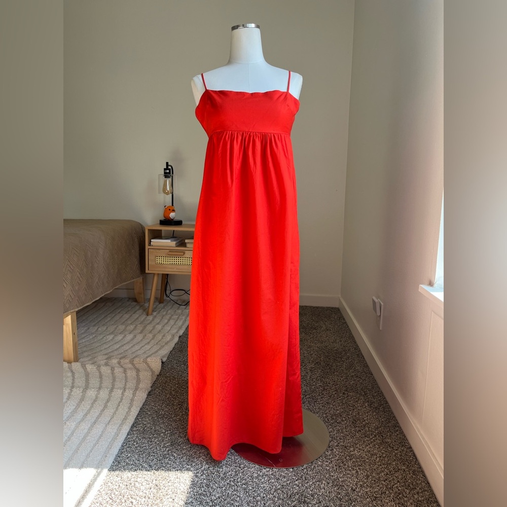 Reformation Adler Dress Empire Waist Square Neckline in Red Size 2